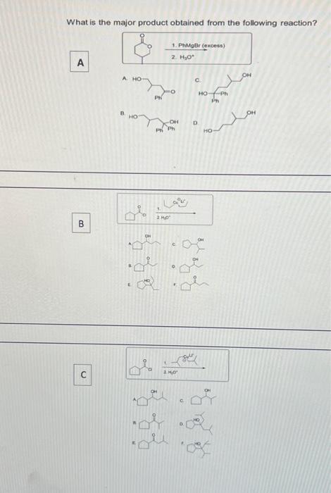 Solved What Is The Major Product Obtained From The Following | Chegg.com