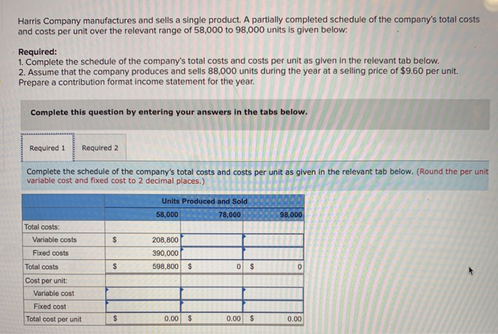 Solved Exercise 1-11 (Algo) Cost Behavior; Contribution | Chegg.com