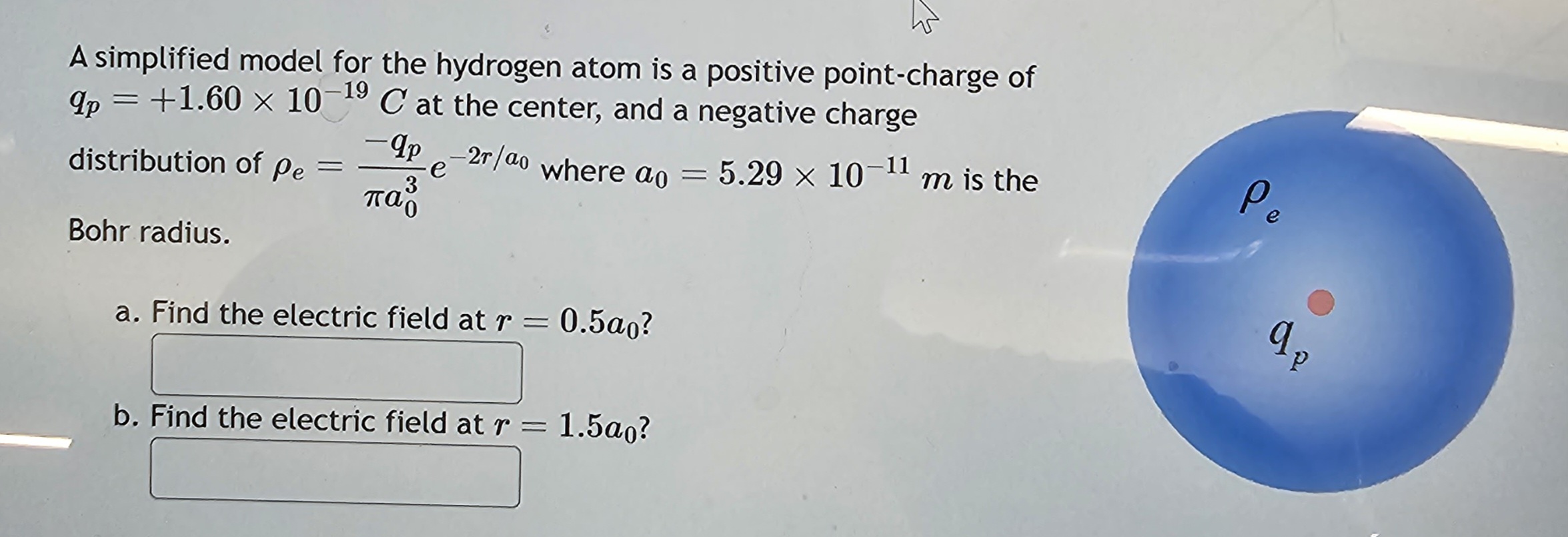 Solved A simplified model for the hydrogen atom is ﻿a | Chegg.com