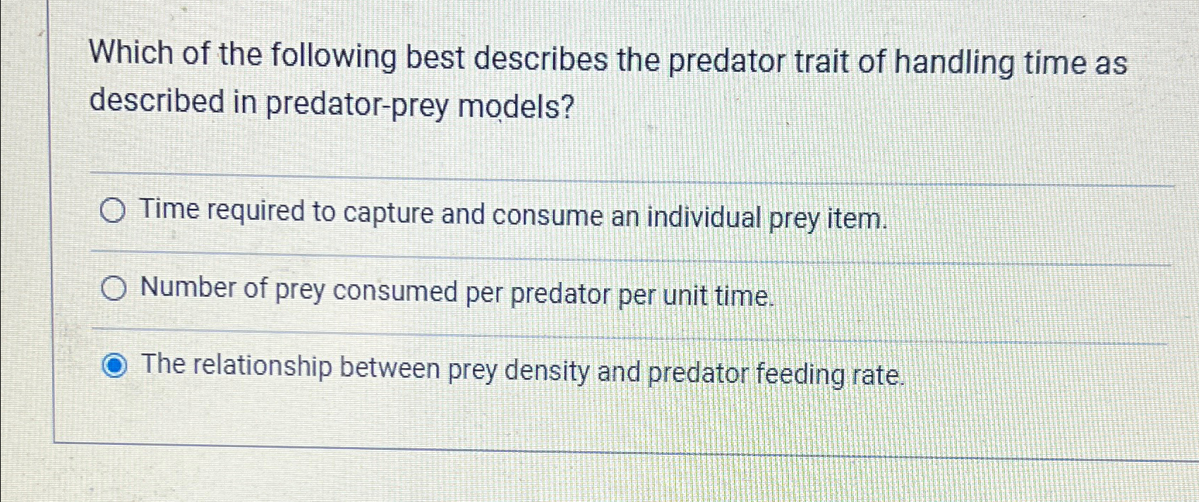 Solved Which of the following best describes the predator