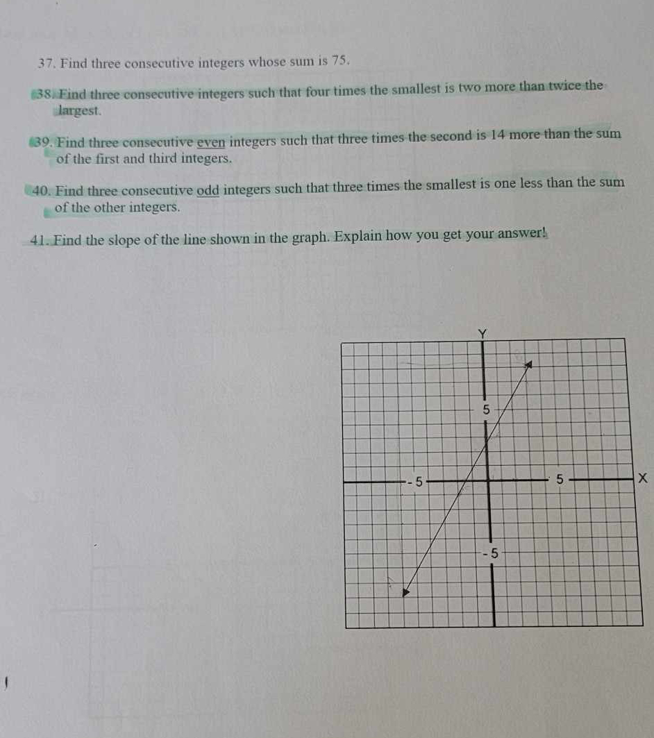 Solved Find Three Consecutive Integers Whose Sum Is 75.Find | Chegg.com