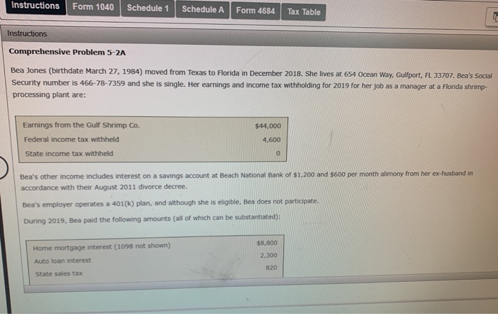 Solved Instructions Form 1040 Schedule 1 Schedule A Form | Chegg.com