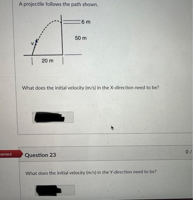 Solved A projectile follows the path shown. What does the | Chegg.com