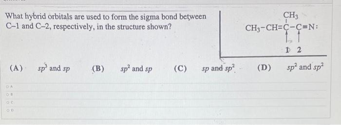 Solved What hybrid orbitals are used to form the sigma bond | Chegg.com
