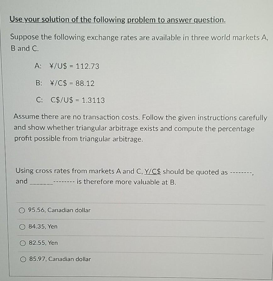 Solved Use your solution of the following problem to answer | Chegg.com