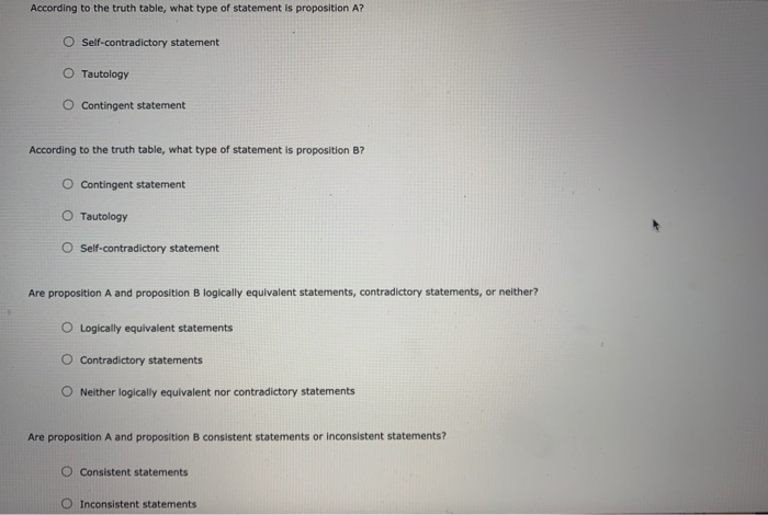 Solved Proposition A C (DE) Proposition B (DE) VC Truth | Chegg.com