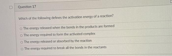 Solved Question 17 Which of the following defines the | Chegg.com ...