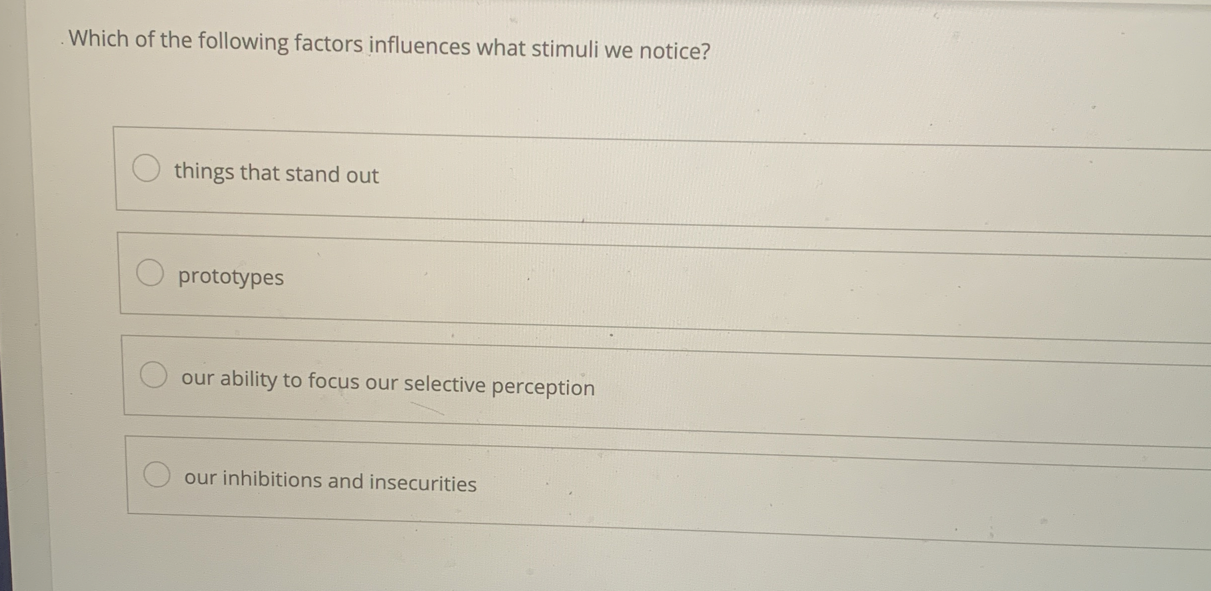 Solved Which of the following factors influences what | Chegg.com