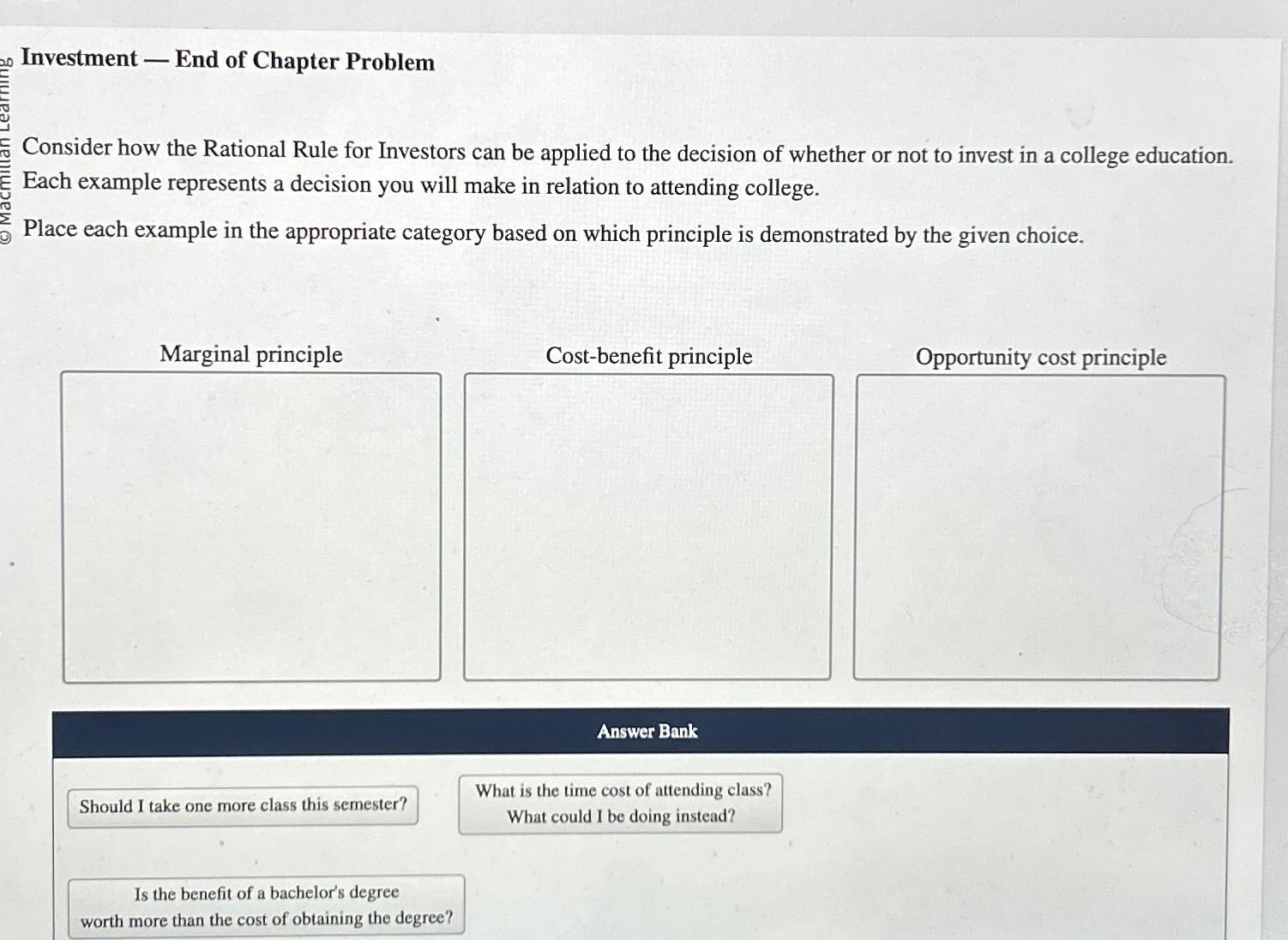 Solved Investment - ﻿End Of Chapter ProblemConsider How The | Chegg.com