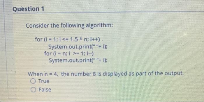 Solved Consider The Following Algorithm: For | Chegg.com