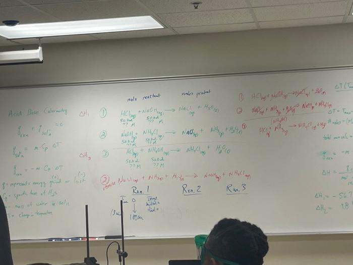 Solved TARI F 1. Raw Data for acidbase calorimetry