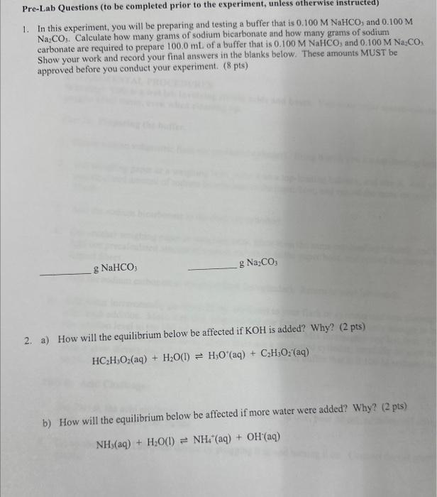 Solved Pre-Lab Questions (to Be Completed Prior To The | Chegg.com