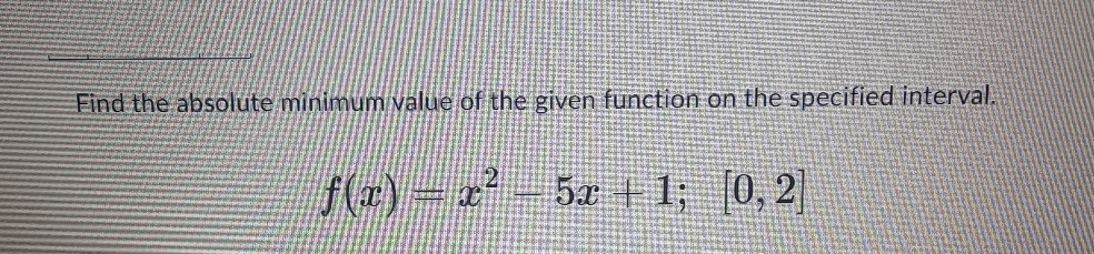 how to find the minimum value of a function on an interval