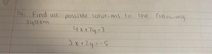 Solved 114. Find all possible solurions to the following | Chegg.com