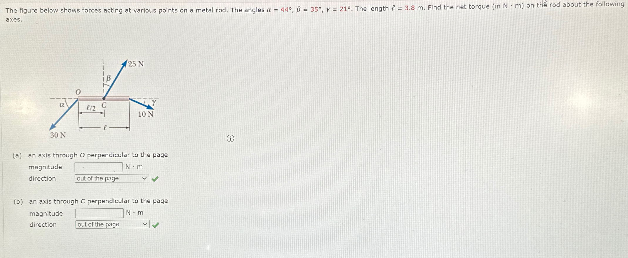 Solved The figure below shows forces acting at various | Chegg.com