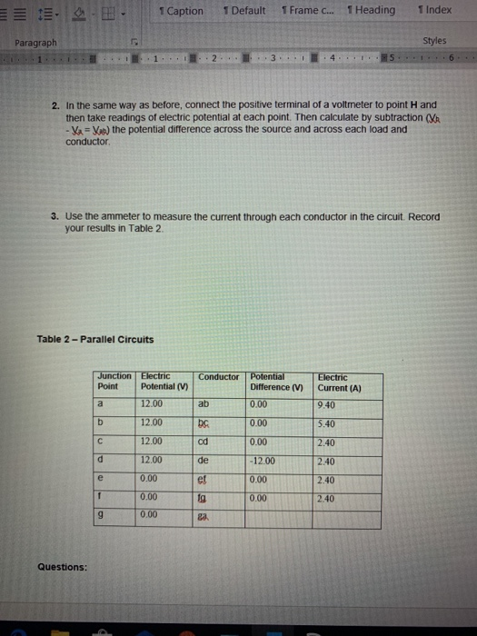 Physics 116 Lab-Series Circuits & Parallel Circuits | Chegg.com