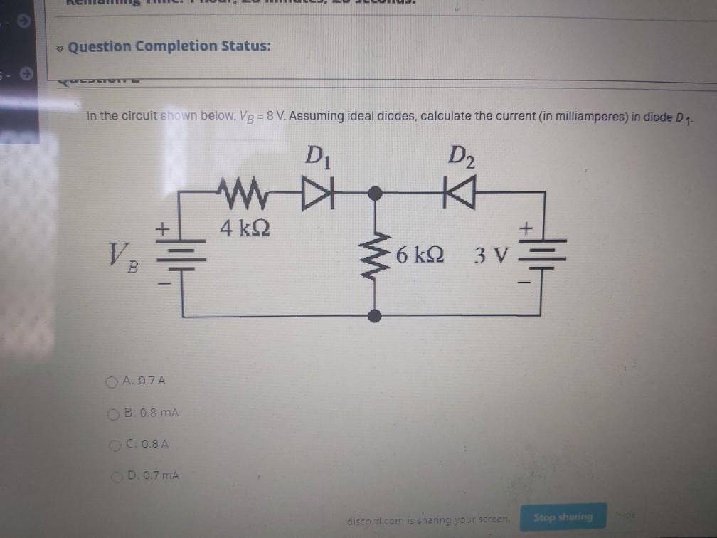 Solved Question Completion Status: SER In the circuit shown | Chegg.com