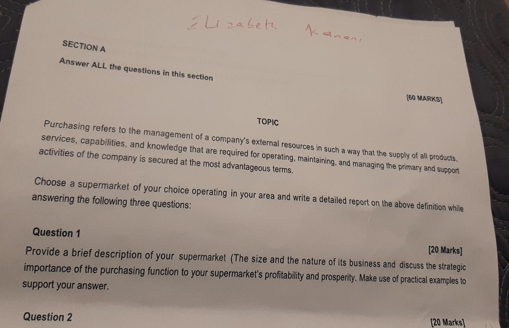 Solved Answer ALL the questions in this section [60M TOPIC | Chegg.com