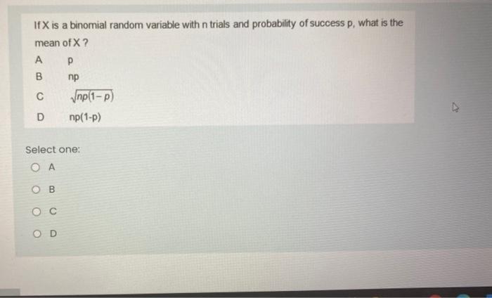 Solved If X is a binomial random variable with n trials and | Chegg.com
