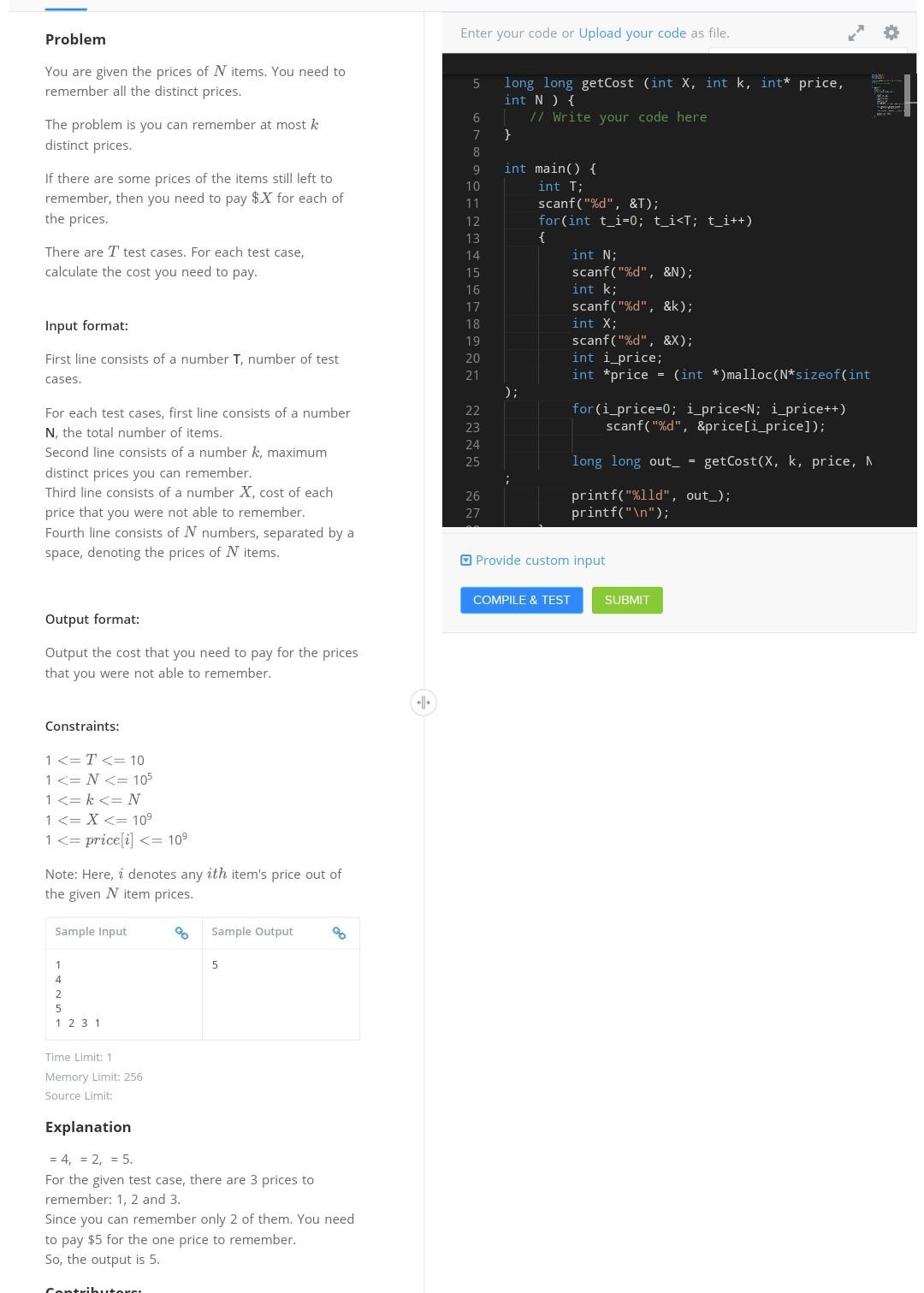 Solved Problem Enter your code or Upload your code as file. | Chegg.com