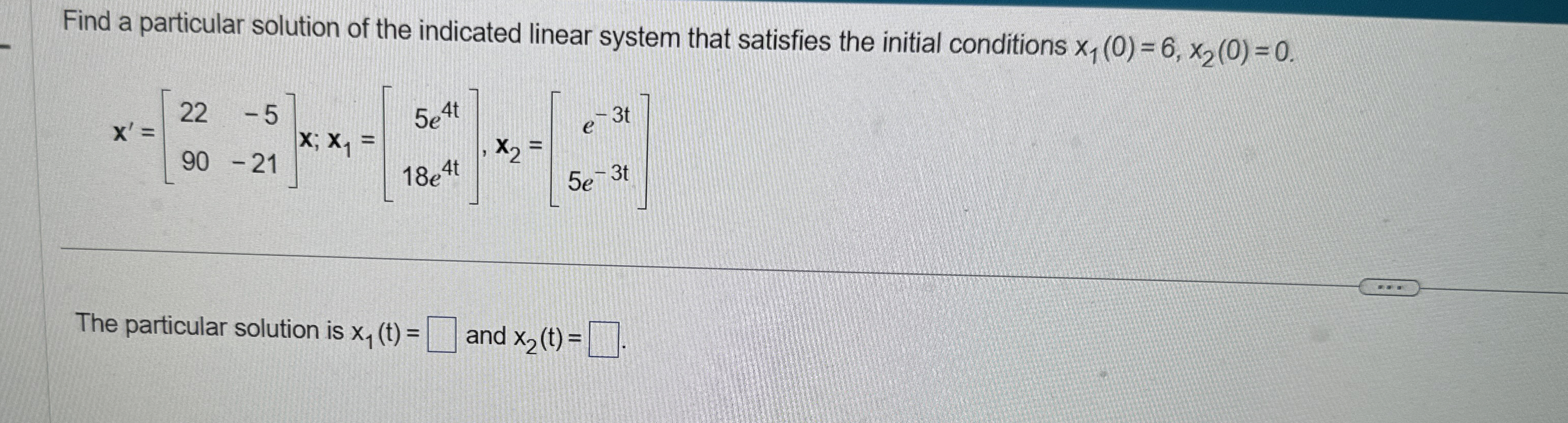 Solved Find a particular solution of the indicated linear | Chegg.com