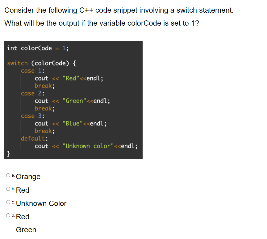 Solved Consider The Following C++ ﻿code Snippet Involving A | Chegg.com