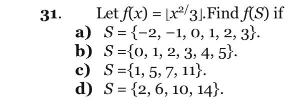 Solved 31 Let Fx⌊x23⌋find Fs If A 5833