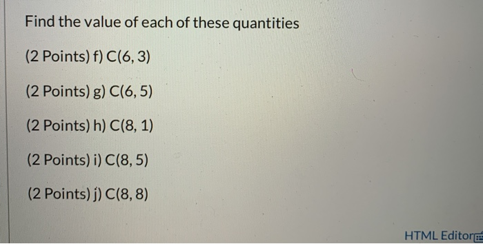 Solved Find the value of each of these quantities (2 Points) | Chegg.com