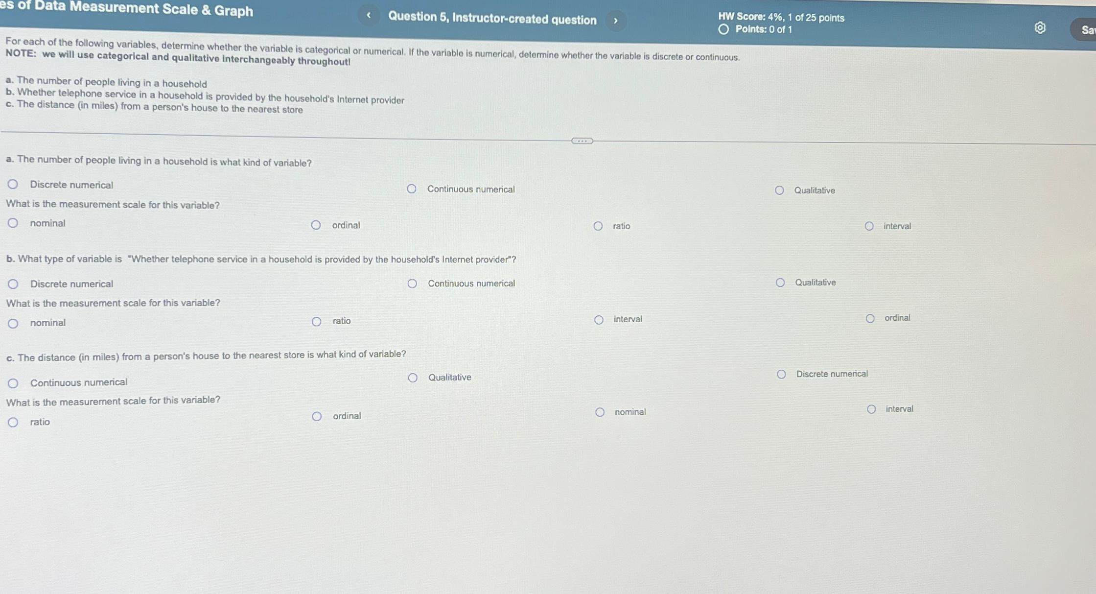 Solved es of Data Measurement Scale & GraphQuestion 5, | Chegg.com