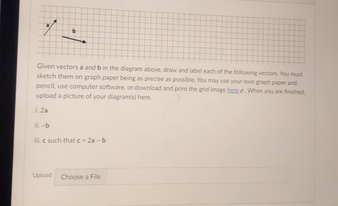 Solved . و b Given vectors a and b in the diagram above, | Chegg.com