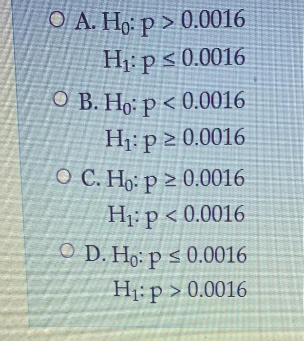 Identify The Null Hypothesis Ho And The Alternativ Chegg Com