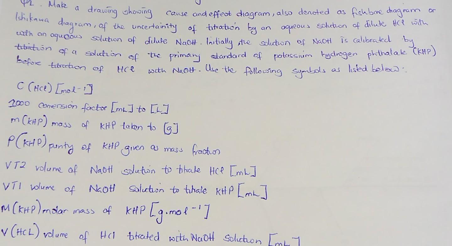 Solved Make a or Ishikawa an aqueous solution of dilute Hcl | Chegg.com