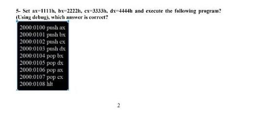 Solved Subject Name : Microprocessors. NOTE : Choose the | Chegg.com