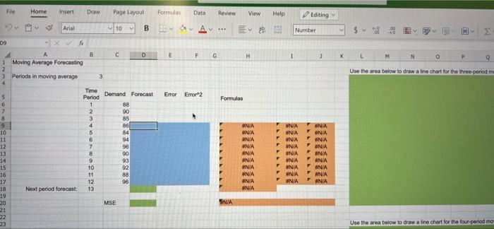 Solved Excel Online Activity: Moving Average: A retail store | Chegg.com