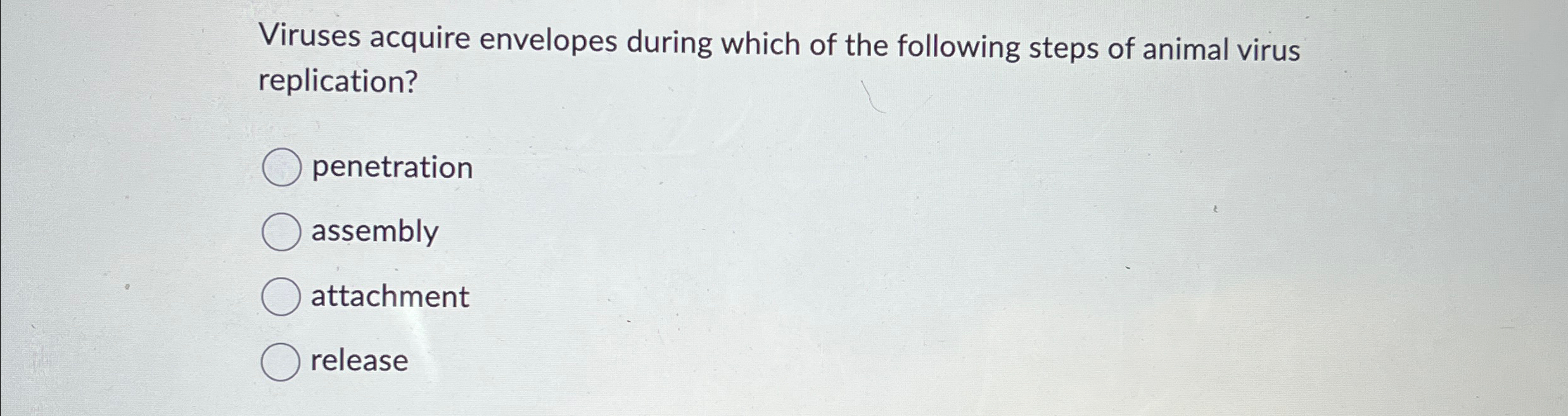 Solved Viruses acquire envelopes during which of the | Chegg.com