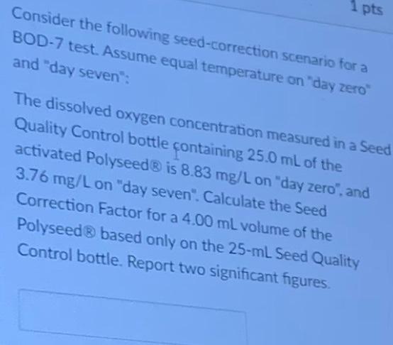 Solved 1 pts Consider the following seed-correction scenario | Chegg.com