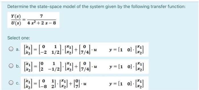 Solved Determine the transfer function of this system by | Chegg.com