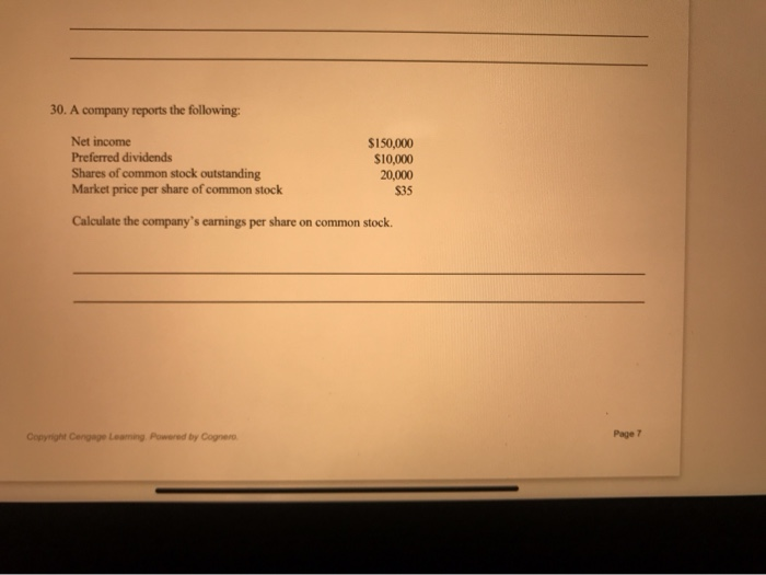 Solved 30 A Company Reports The Following Net Income Chegg