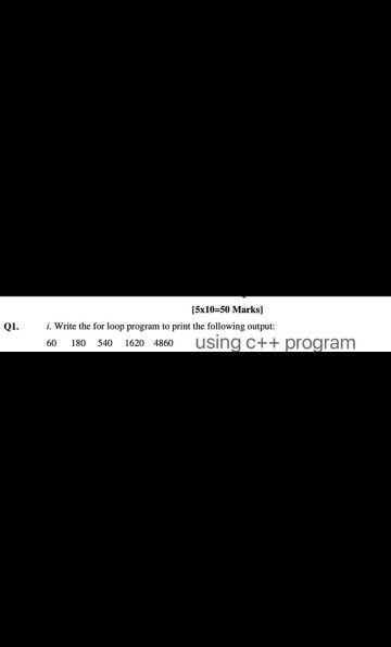Solved Q1. [5x10=50 Marks) 1. Write the for loop program to | Chegg.com