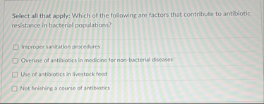 Solved Select all that apply: Which of the following are | Chegg.com