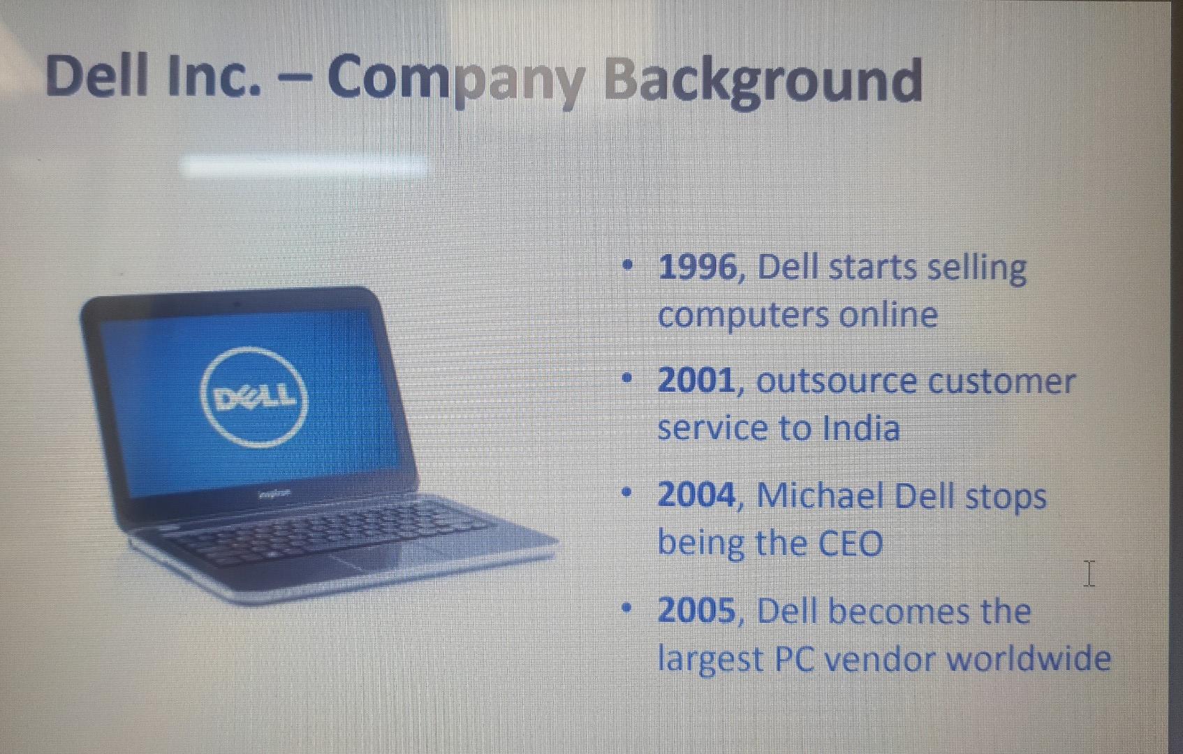 Solved D I Would Like You To Analyze And Assess The Dell Chegg Com
