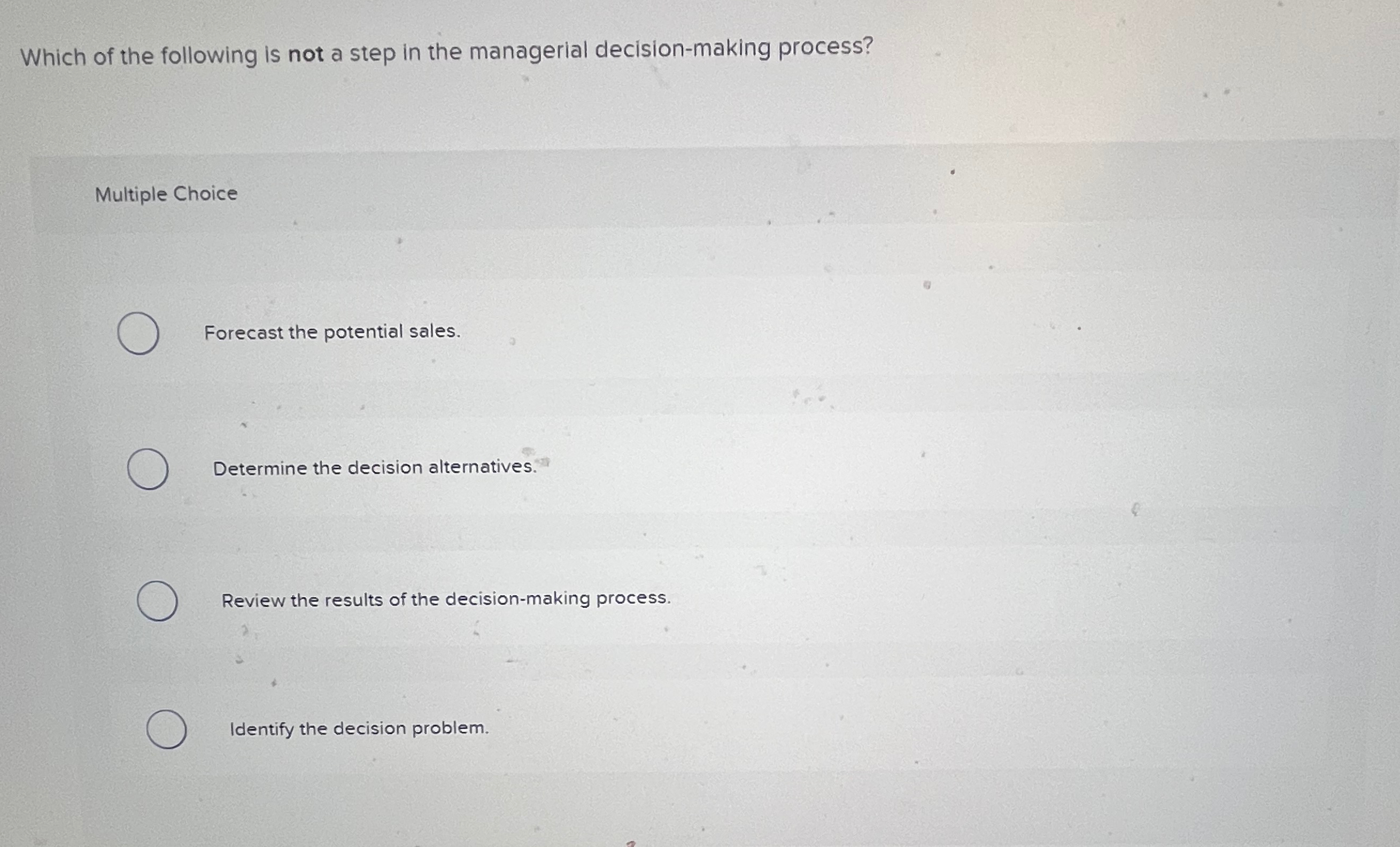 Solved Which of the following is not a step in the | Chegg.com