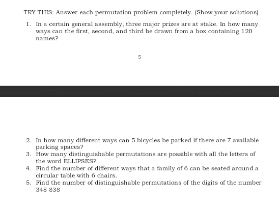 Solved TRY THIS: Answer Each Permutation Problem Completely. | Chegg.com