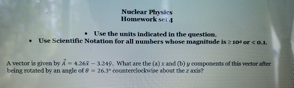 nuclear physics homework