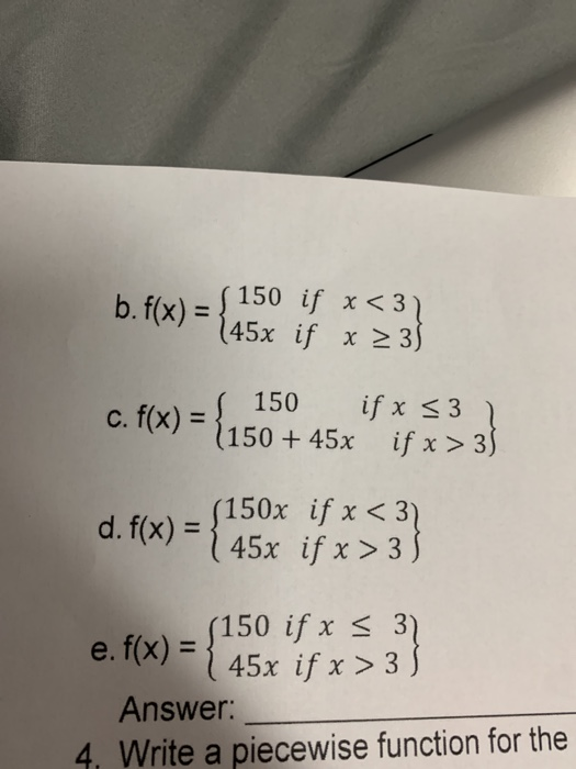 Solved 3. A plumber charges a flat fee of 150 for a service