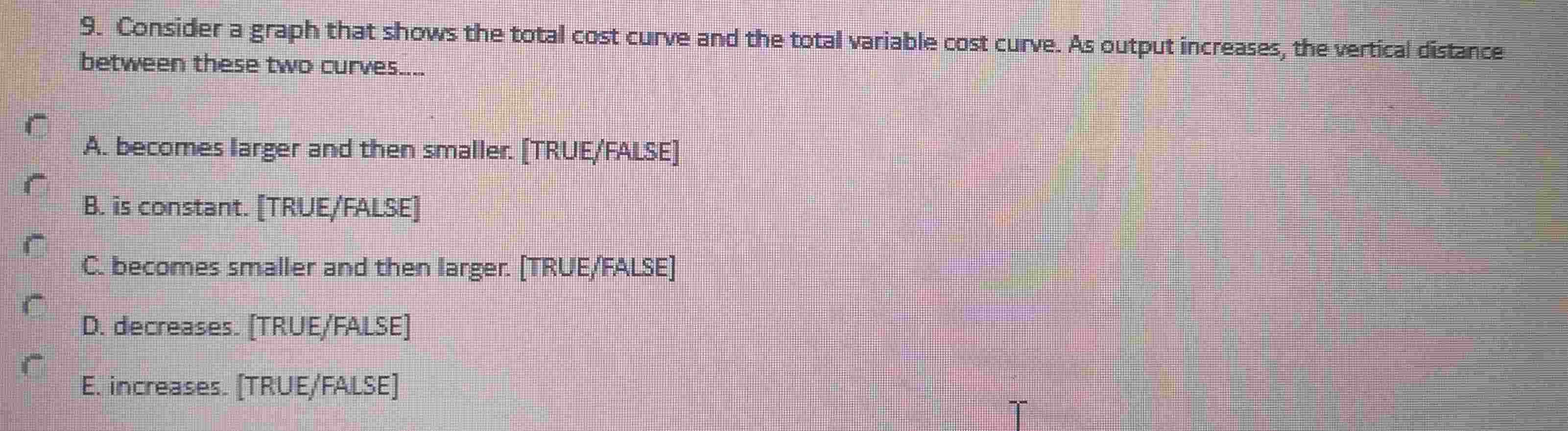 Solved Consider a graph that shows the total cost curve and | Chegg.com
