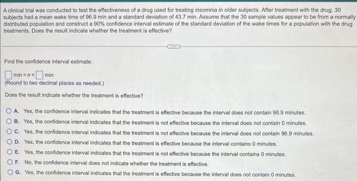 Solved A clinical trial was conducted to test the | Chegg.com 