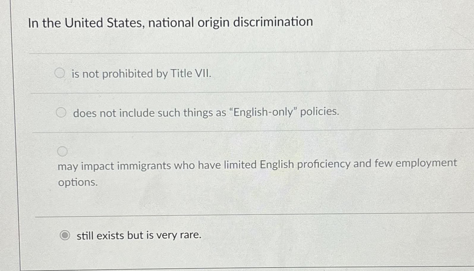 Solved In the United States, national origin | Chegg.com