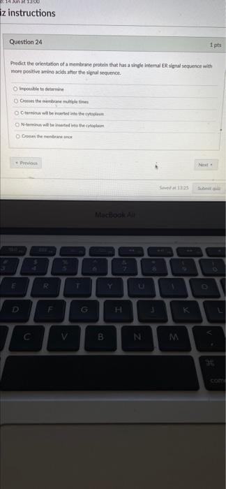 Solved Junat 13:00 iz instructions Question 24 1 pts Predict | Chegg.com