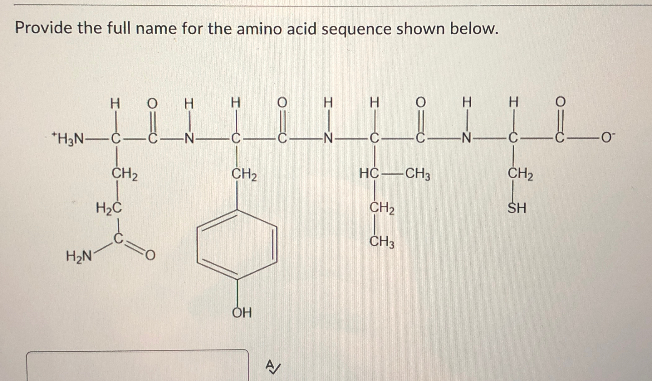 Solved Provide the full name for the amino acid sequence | Chegg.com